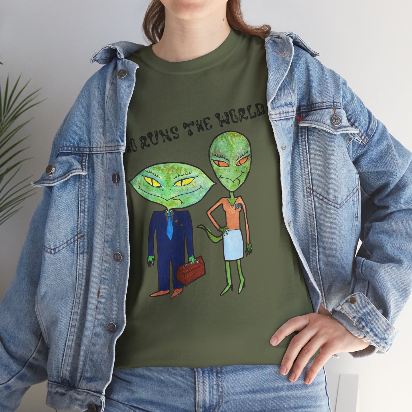 Who Runs the World Reptilians Unisex Cotton Tee USA