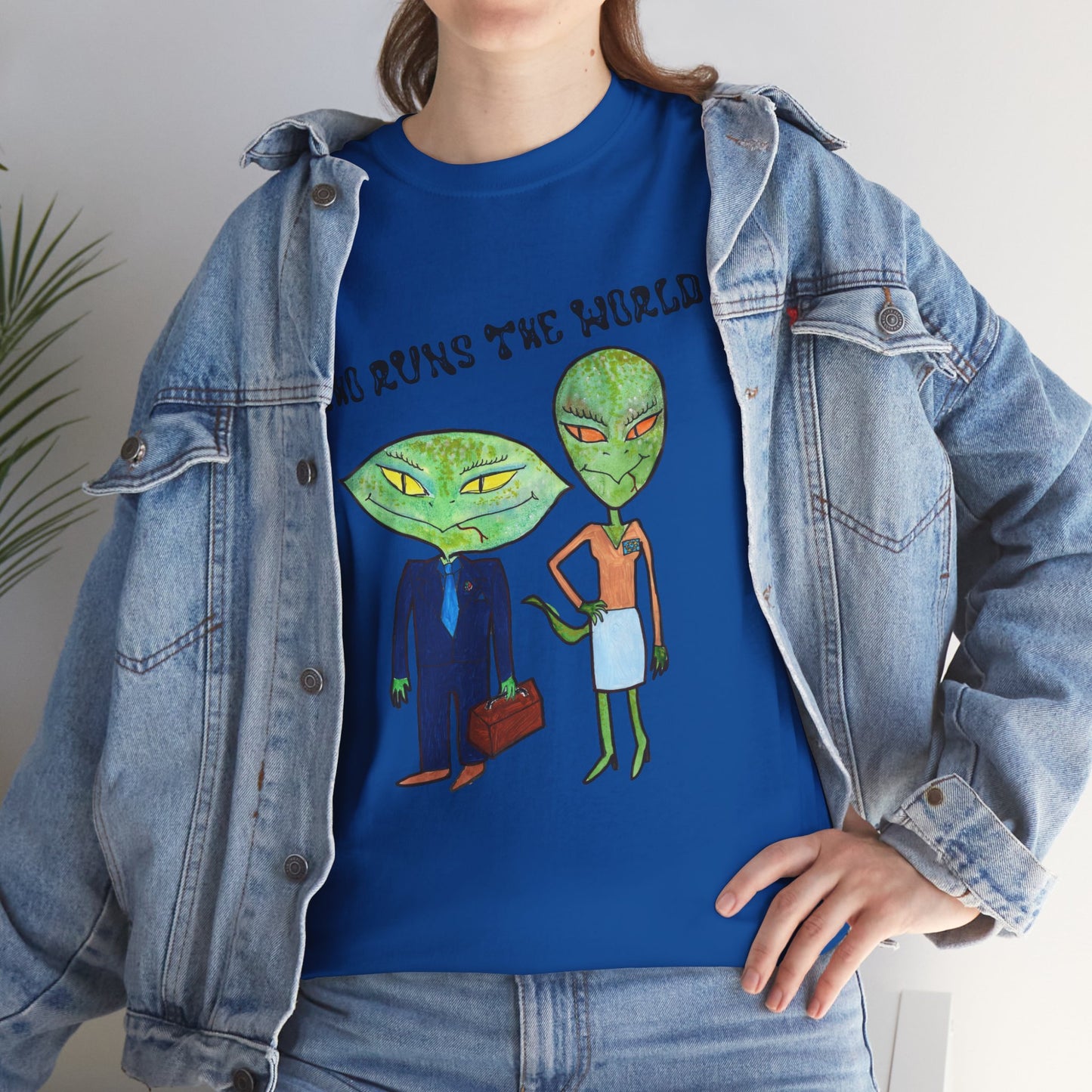 Who Runs the World Reptilians Unisex Cotton Tee USA