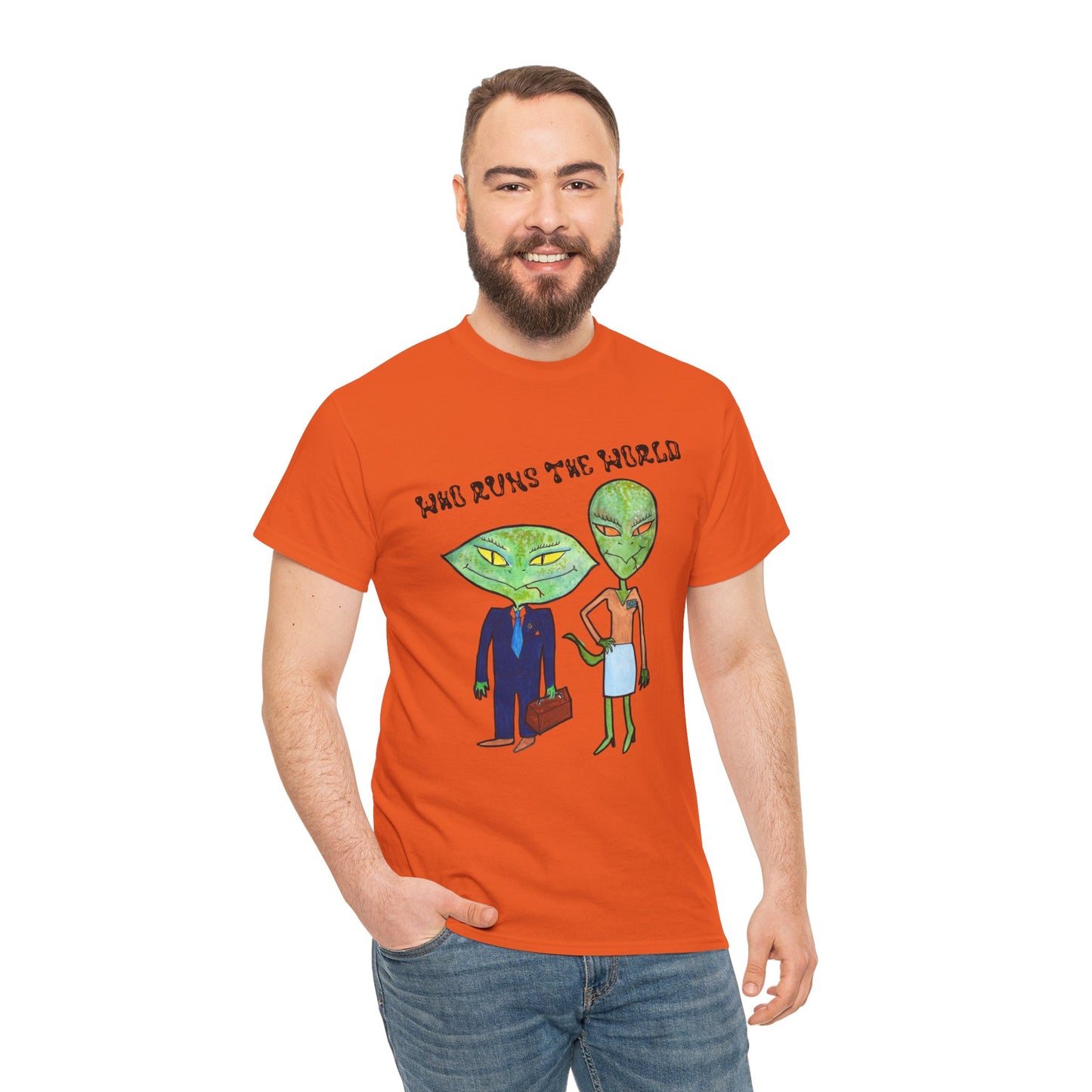 Who Runs the World Reptilians Unisex Cotton Tee USA