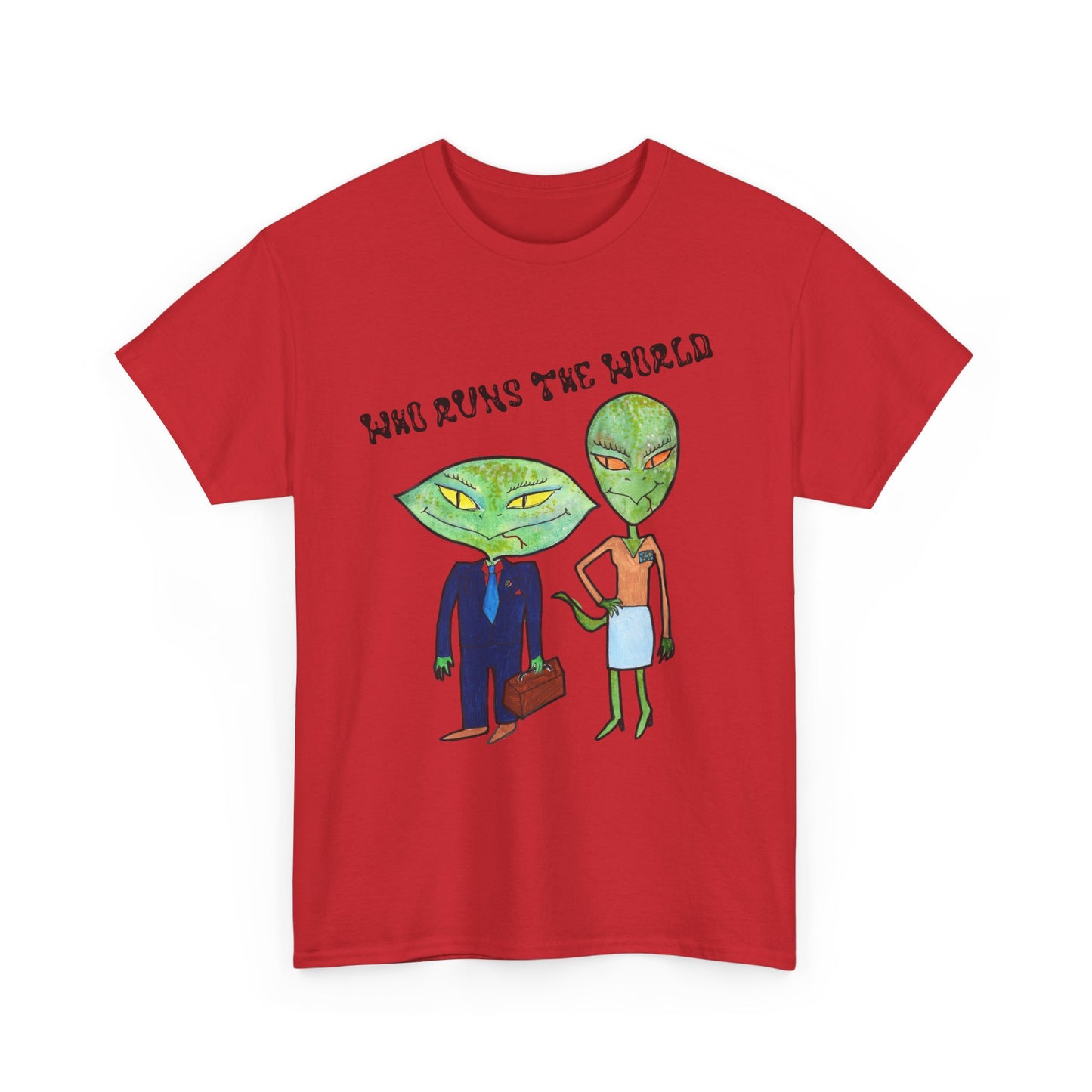 Who Runs the World Reptilians Unisex Cotton Tee USA