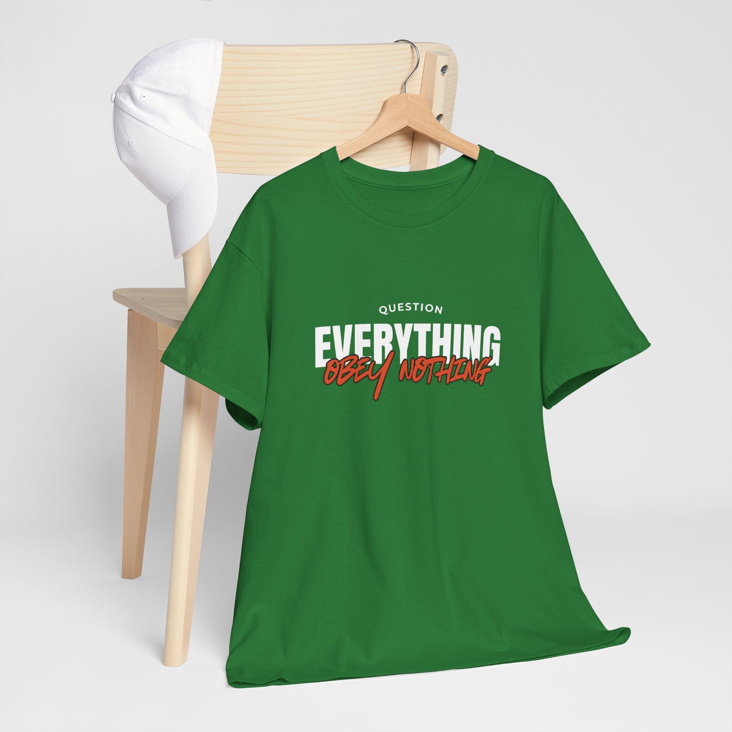 Question Everything Obey Nothing Cotton Tee USA