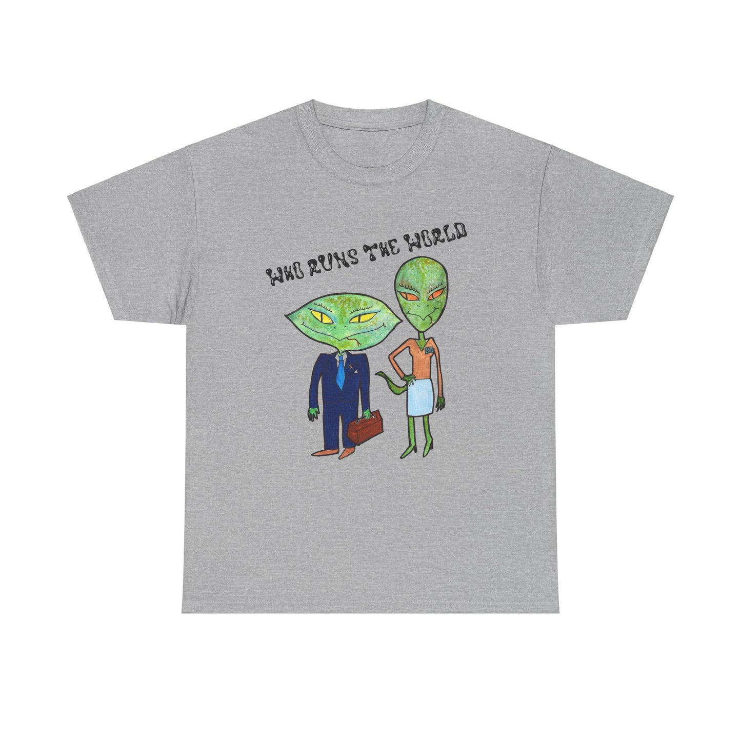 Who Runs the World Reptilians Unisex Cotton Tee USA