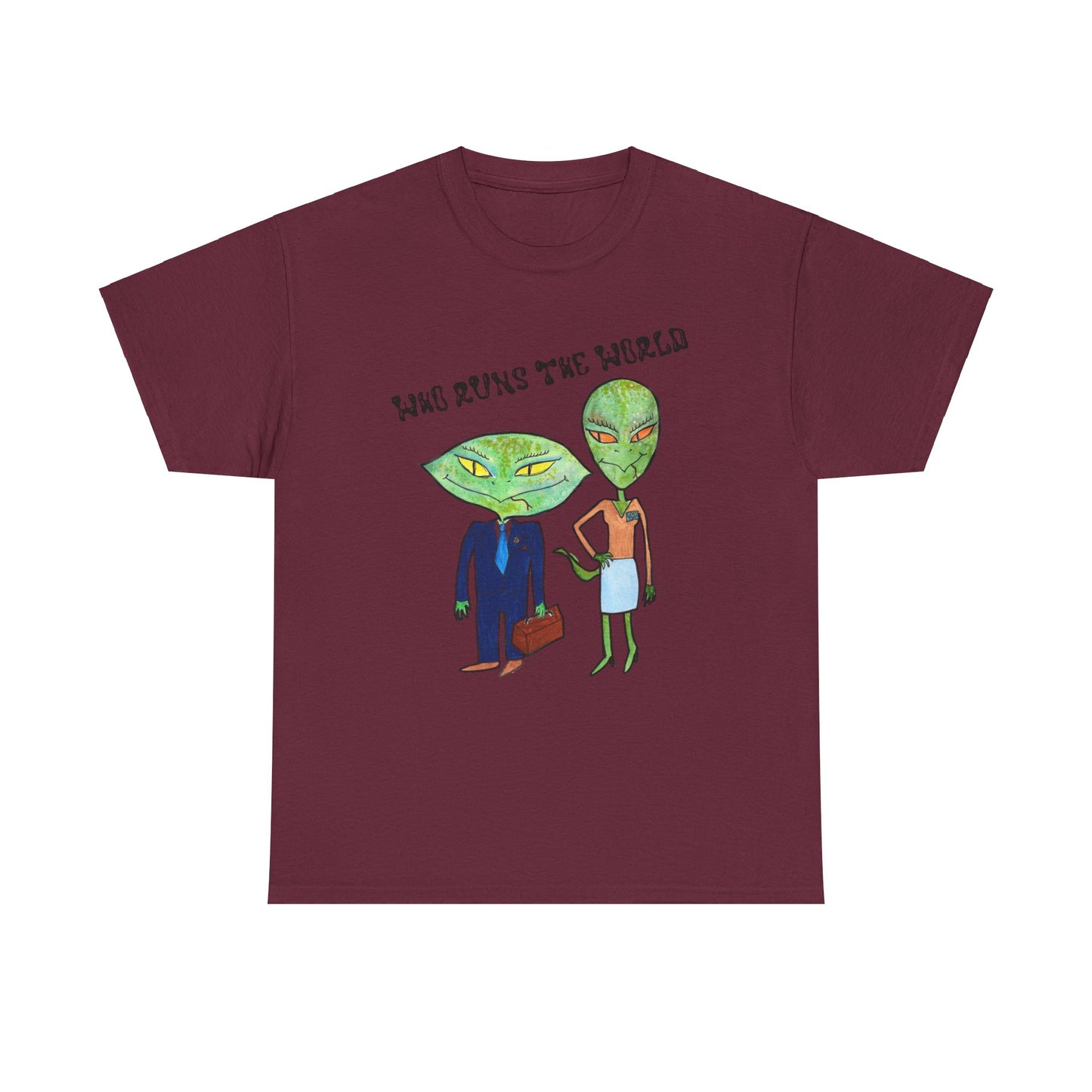Who Runs the World Reptilians Unisex Cotton Tee USA