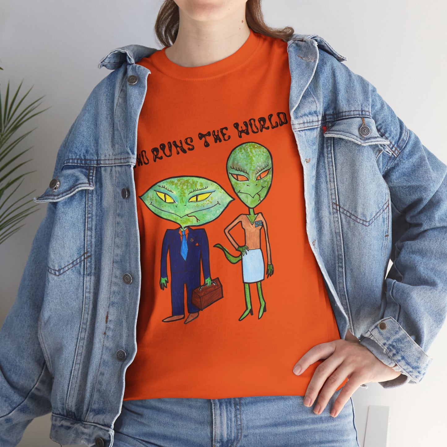 Who Runs the World Reptilians Unisex Cotton Tee USA