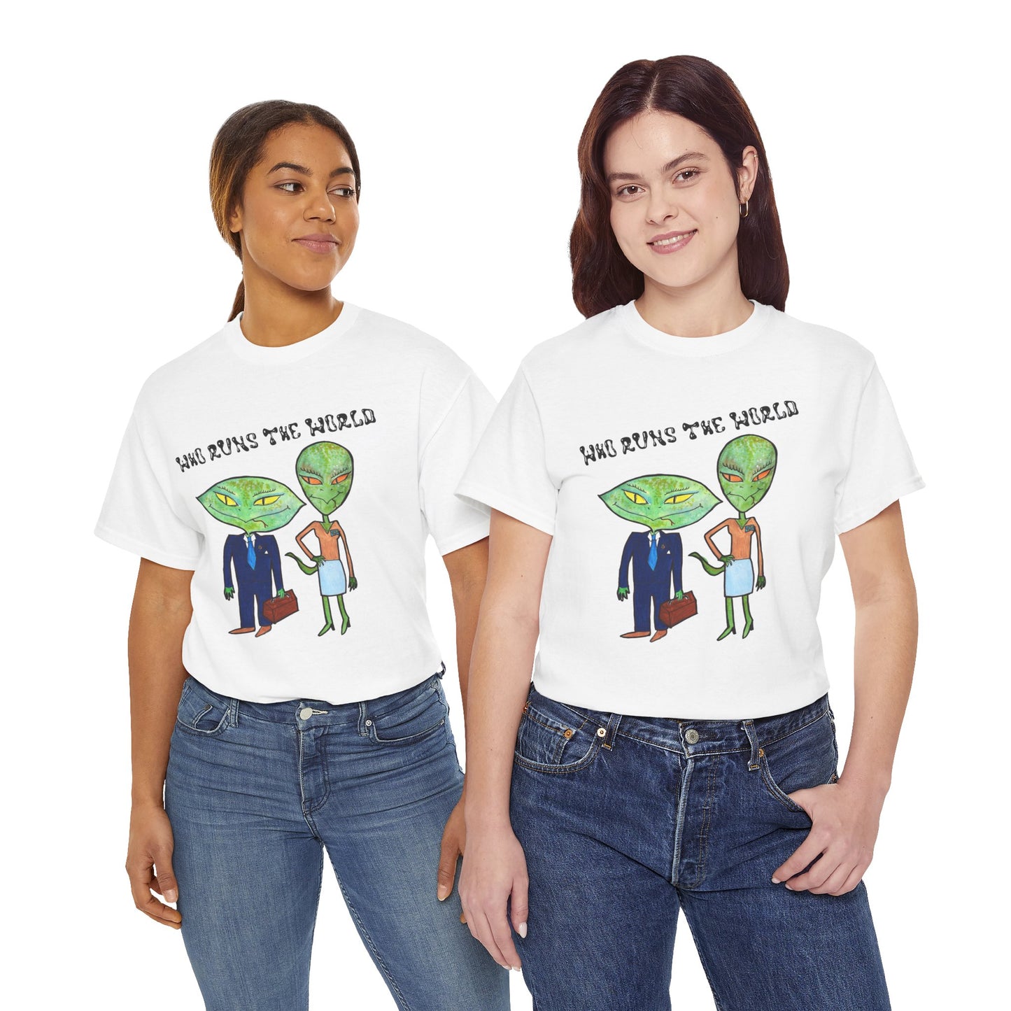 Who Runs the World Reptilians Unisex Cotton Tee USA