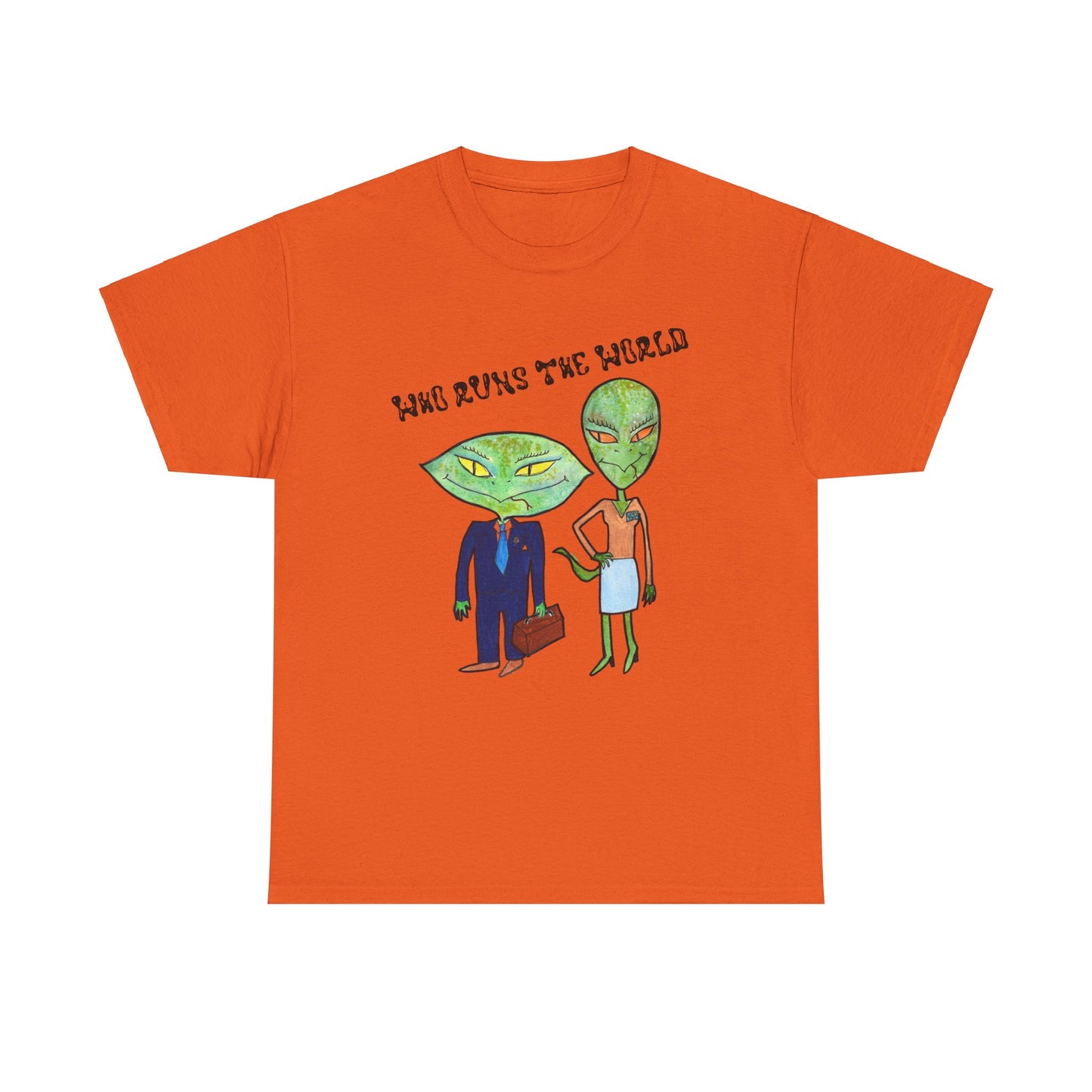 Who Runs the World Reptilians Unisex Cotton Tee USA