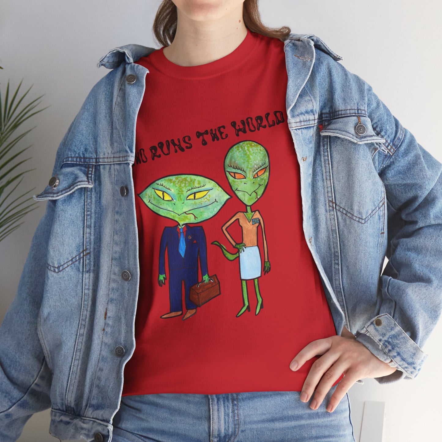 Who Runs the World Reptilians Unisex Cotton Tee USA