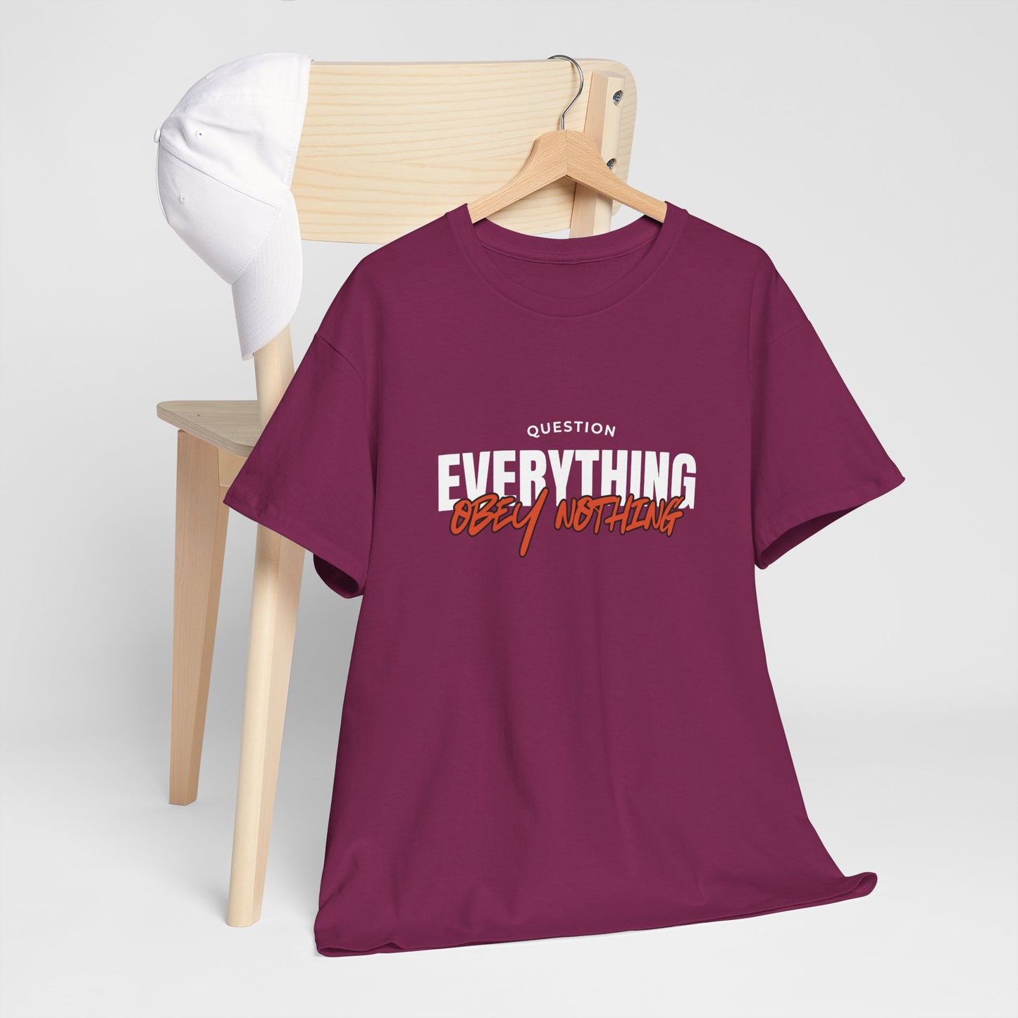 Question Everything Obey Nothing Cotton Tee USA