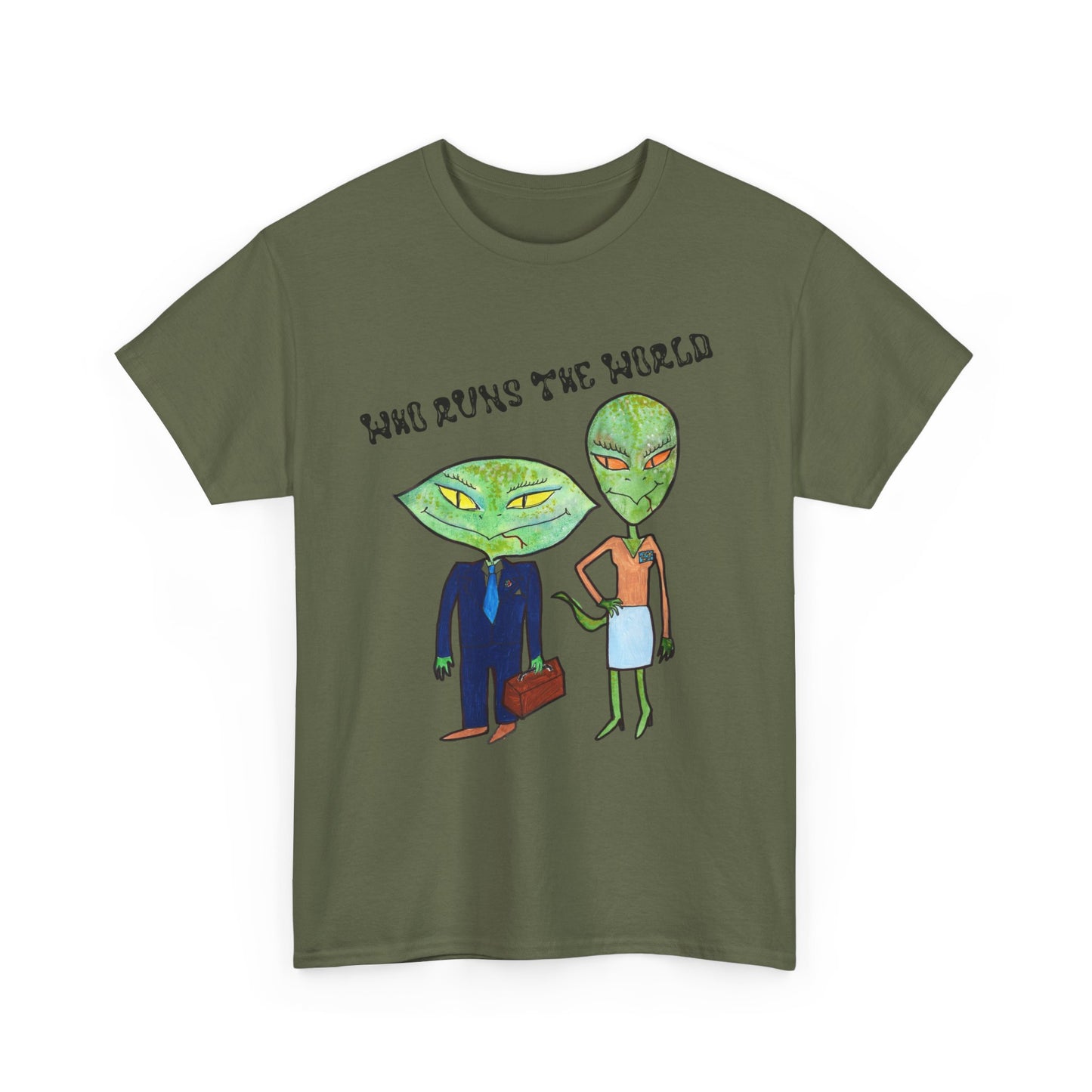 Who Runs the World Reptilians Unisex Cotton Tee USA