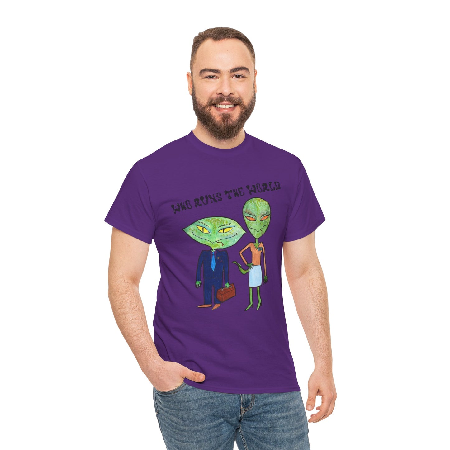 Who Runs the World Reptilians Unisex Cotton Tee USA