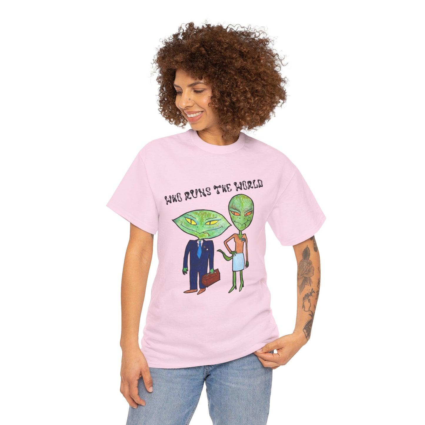 Who Runs the World Reptilians Unisex Cotton Tee USA