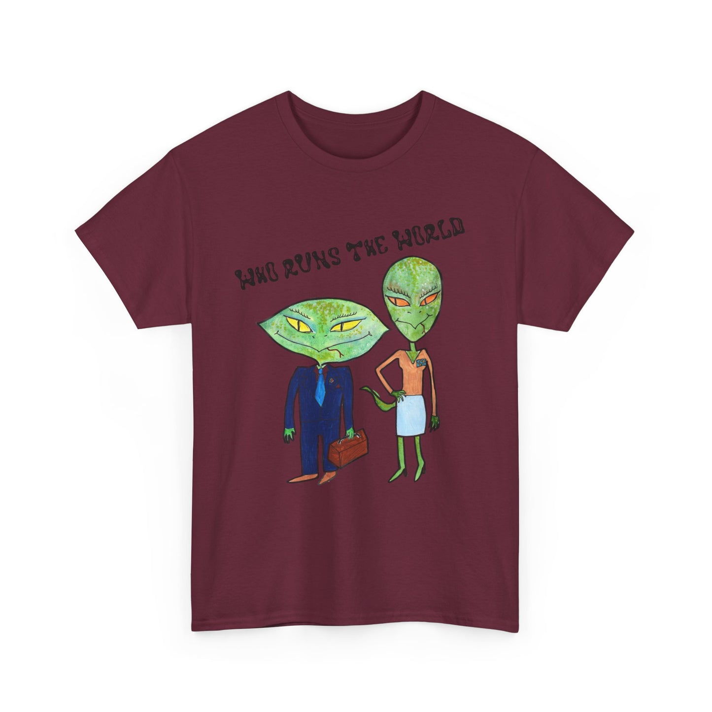 Who Runs the World Reptilians Unisex Cotton Tee USA