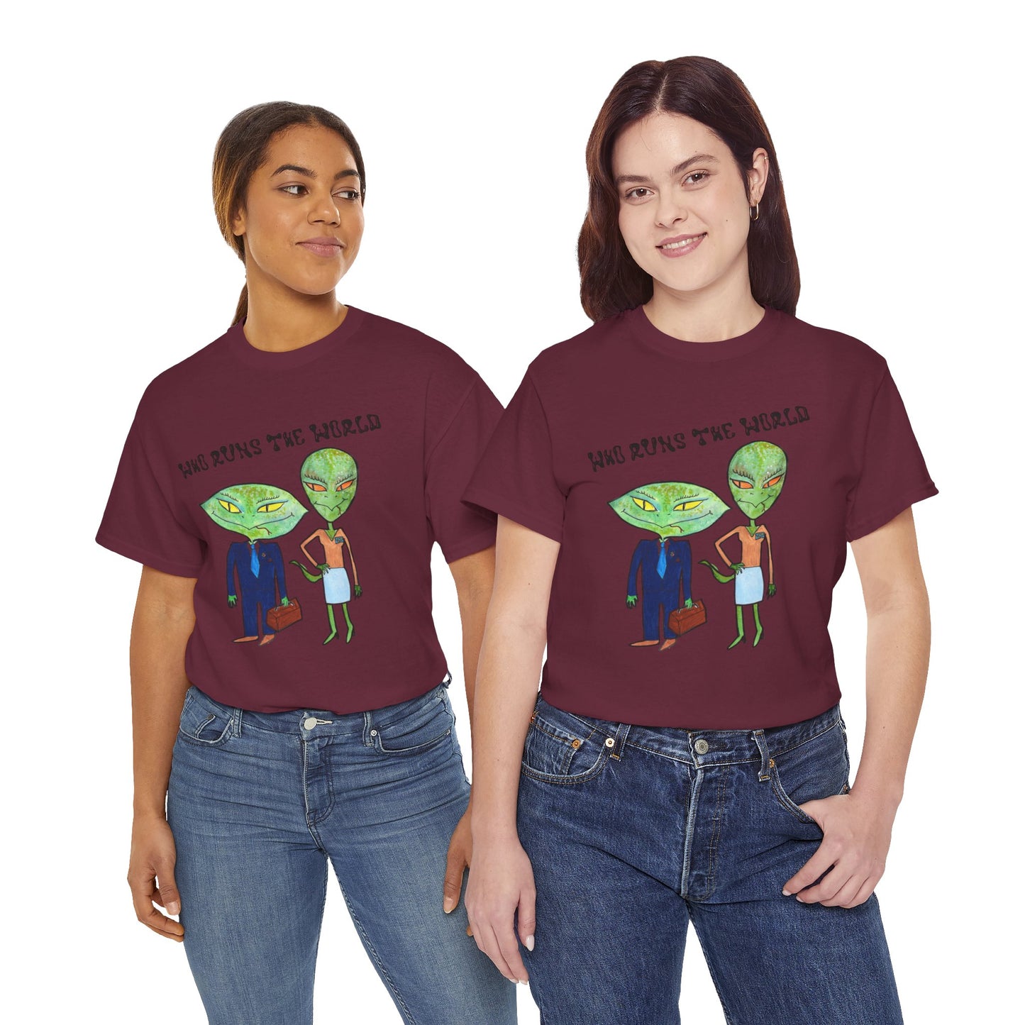 Who Runs the World Reptilians Unisex Cotton Tee USA