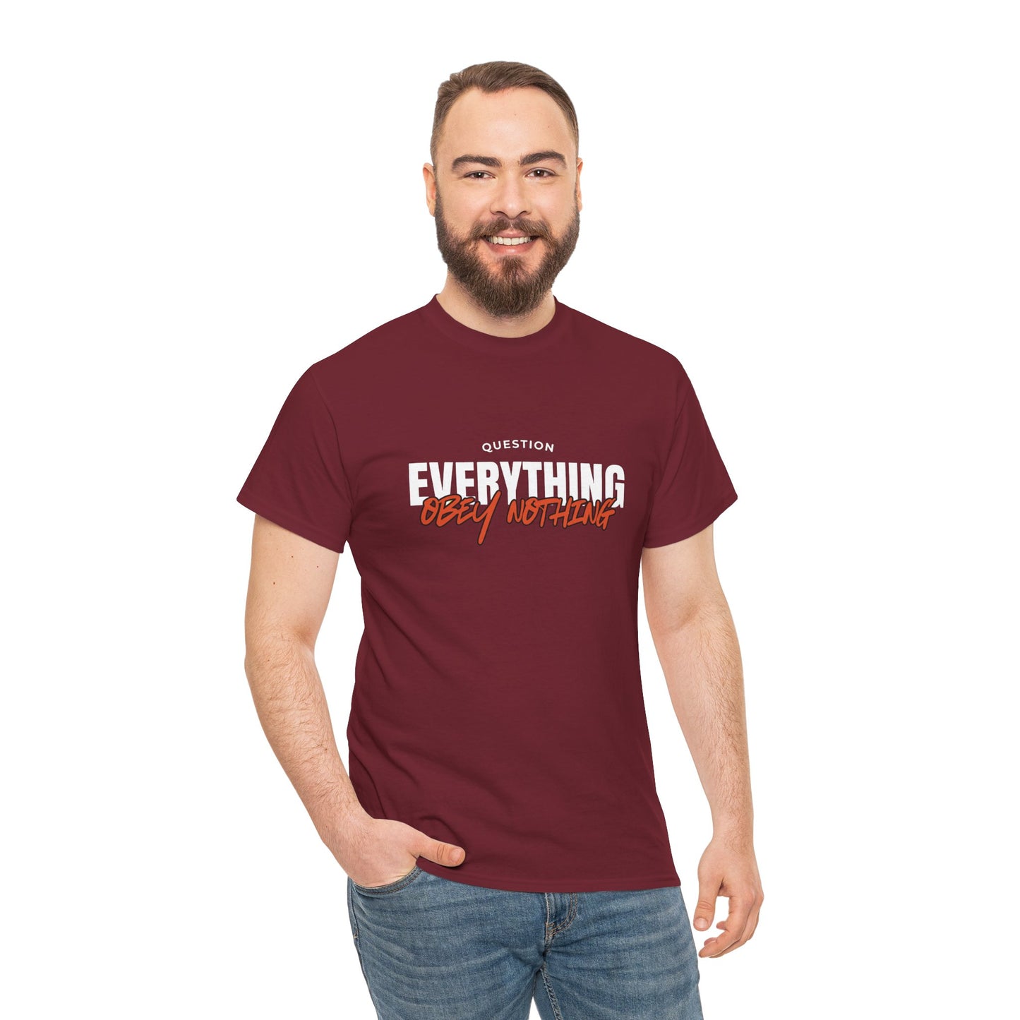 Question Everything Obey Nothing Cotton Tee USA