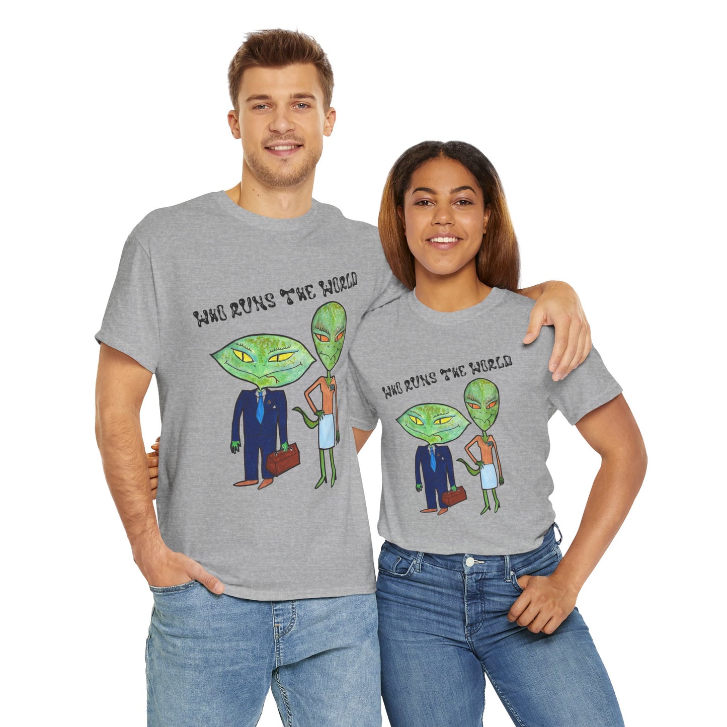 Who Runs the World Reptilians Unisex Cotton Tee USA
