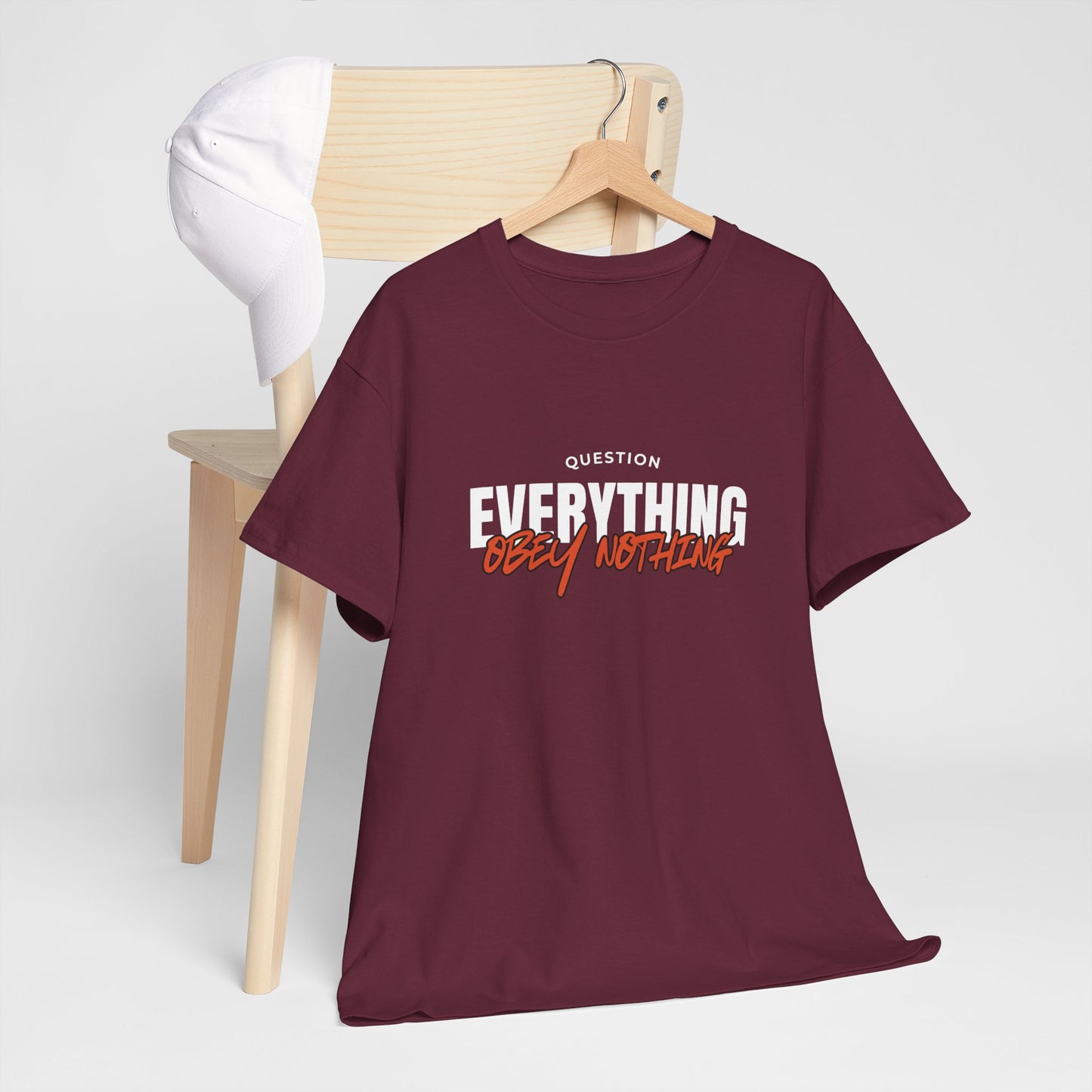 Question Everything Obey Nothing Cotton Tee USA