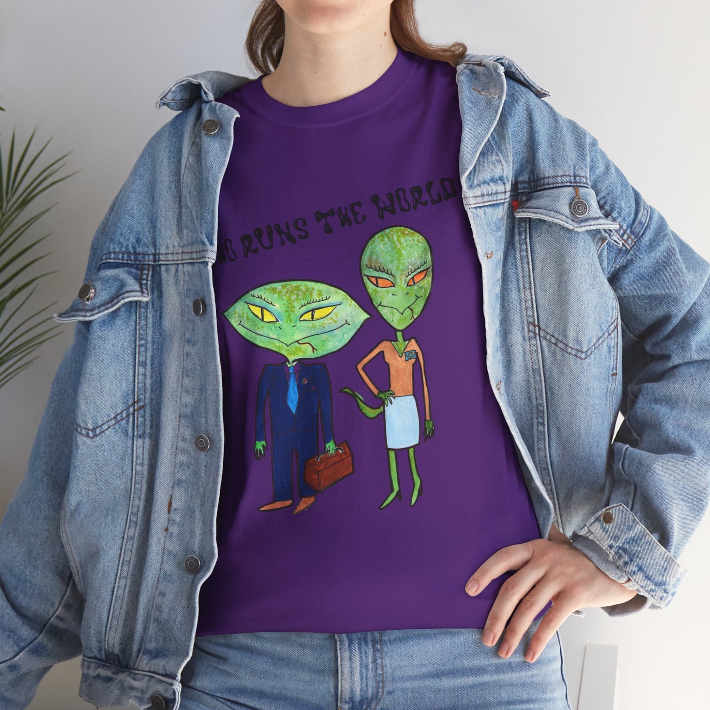 Who Runs the World Reptilians Unisex Cotton Tee USA