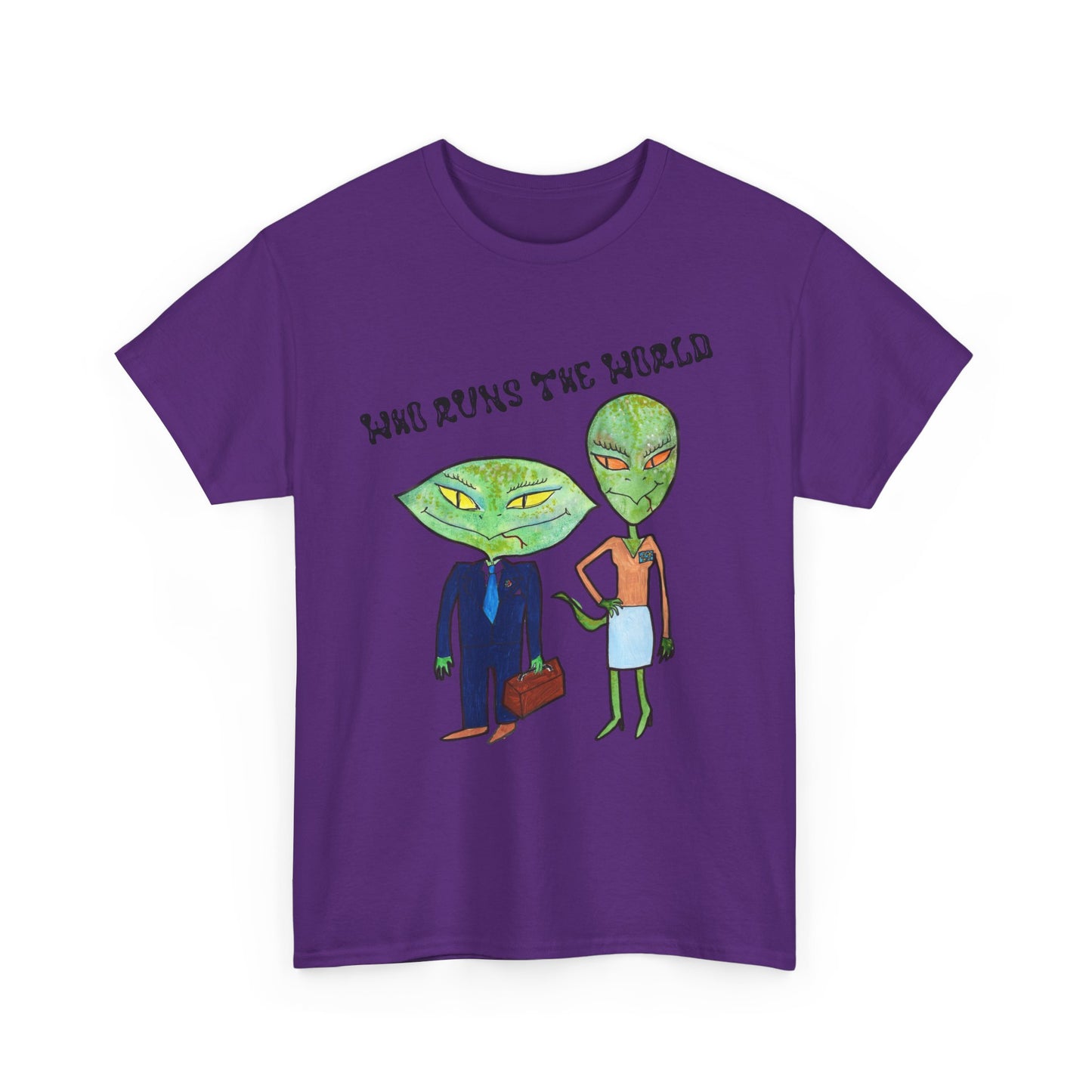 Who Runs the World Reptilians Unisex Cotton Tee USA