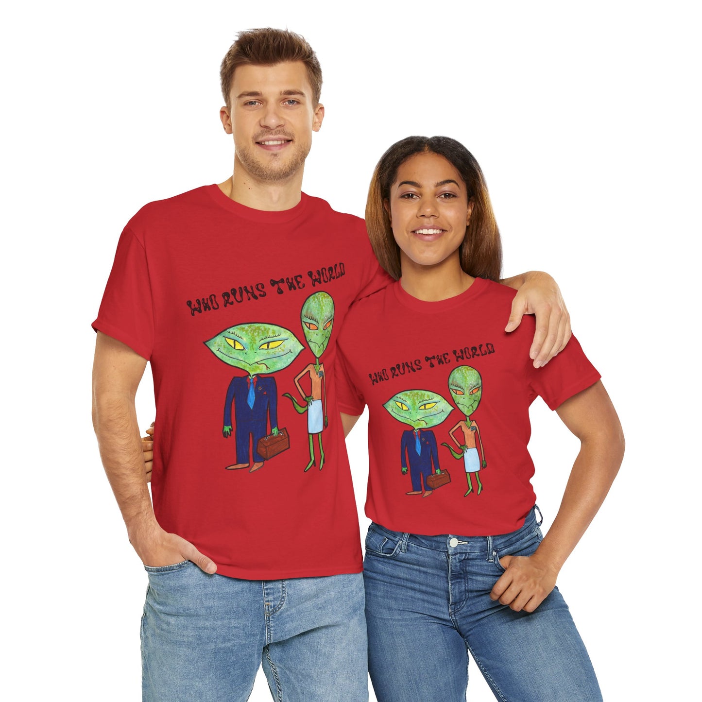 Who Runs the World Reptilians Unisex Cotton Tee USA