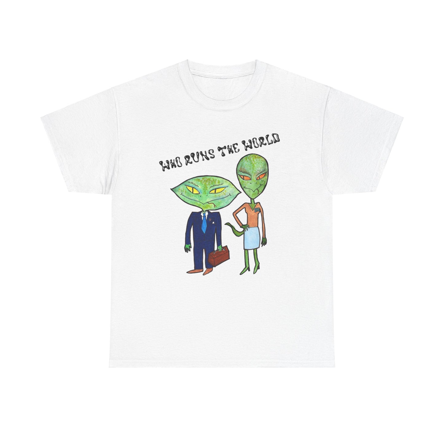 Who Runs the World Reptilians Unisex Cotton Tee USA