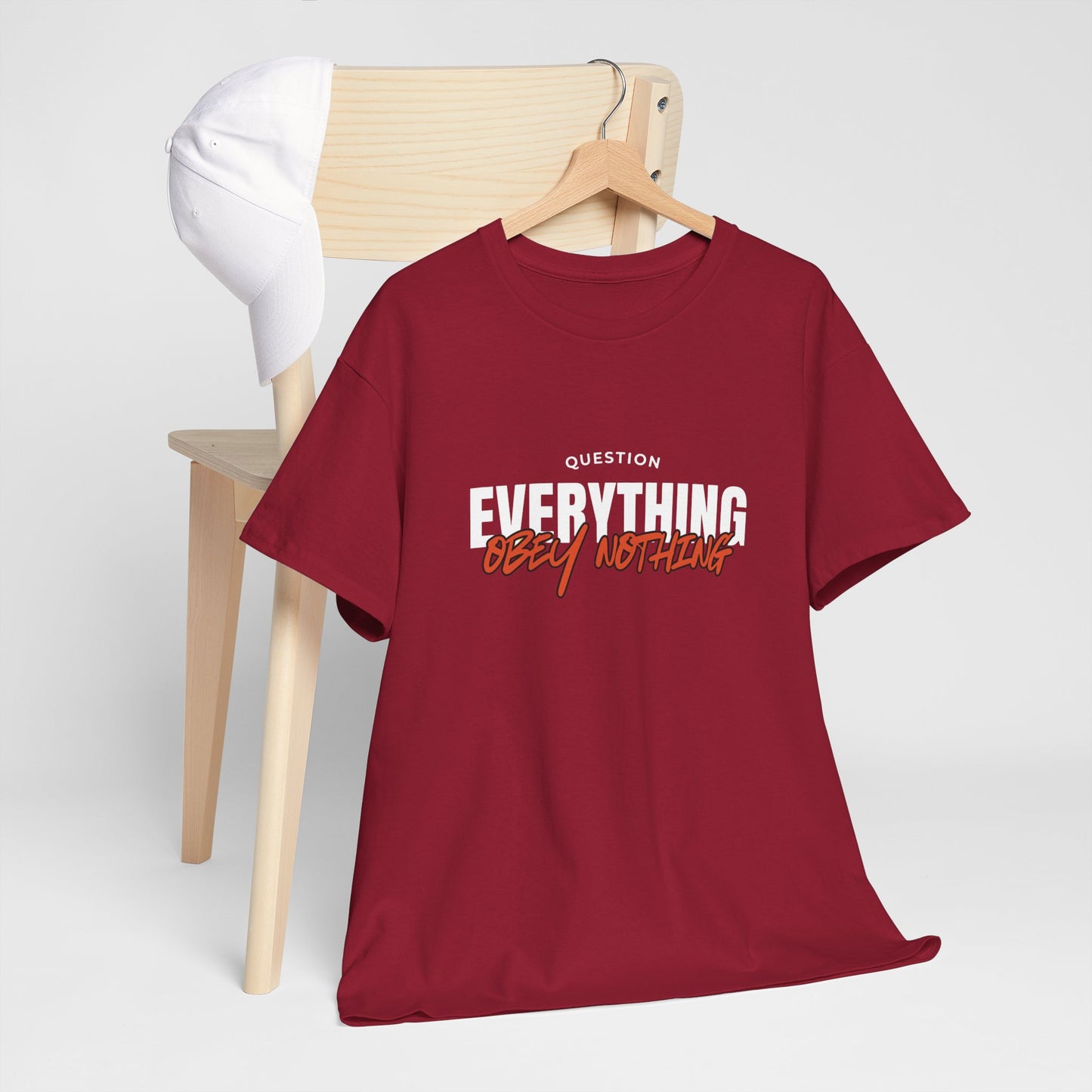 Question Everything Obey Nothing Cotton Tee USA
