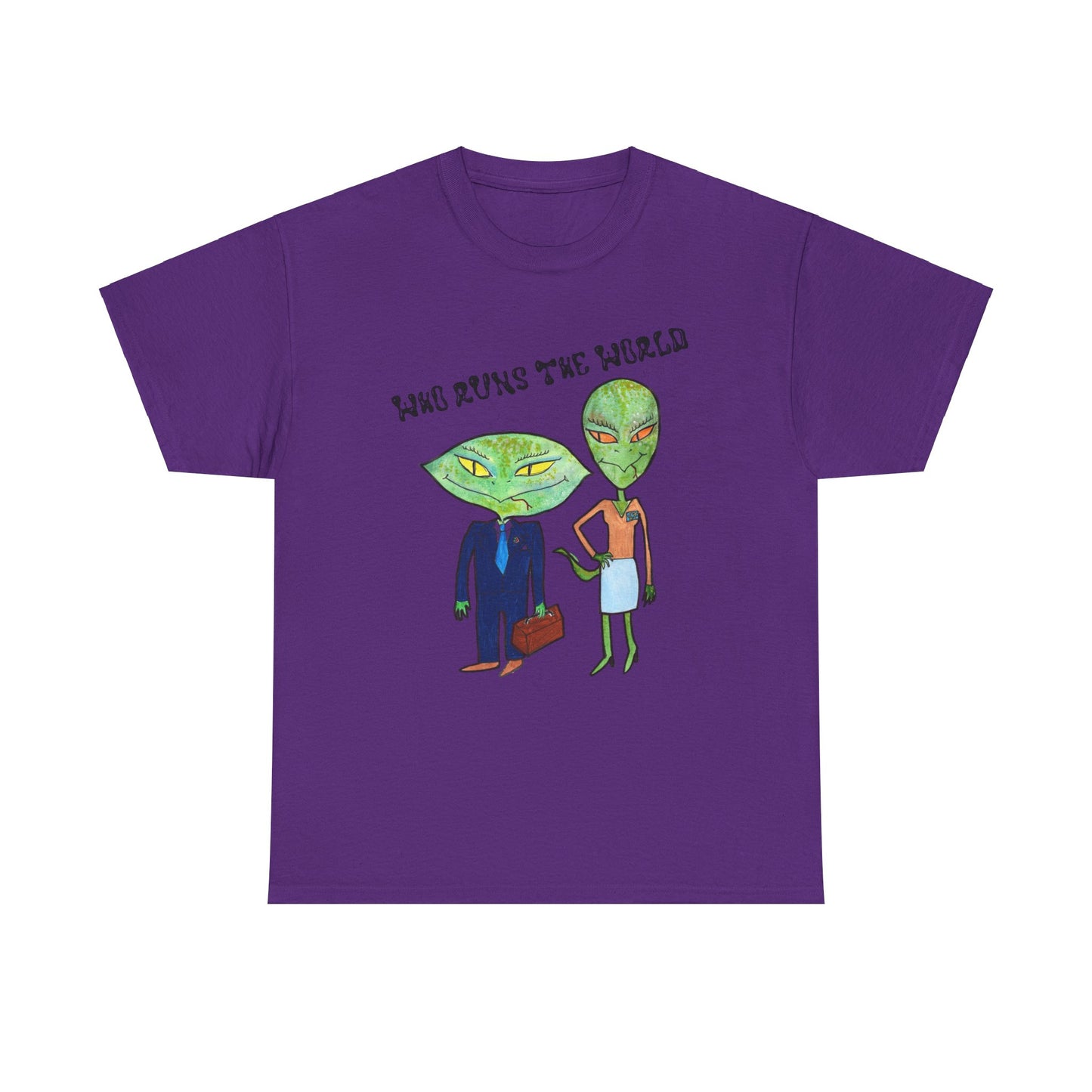 Who Runs the World Reptilians Unisex Cotton Tee USA