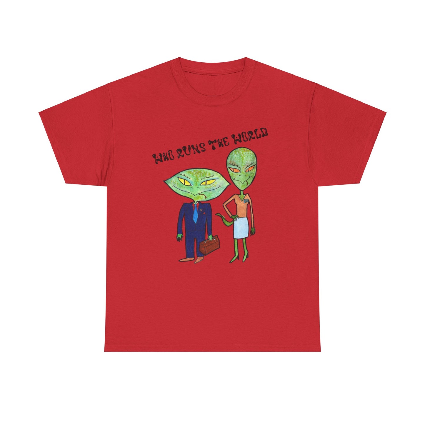 Who Runs the World Reptilians Unisex Cotton Tee USA