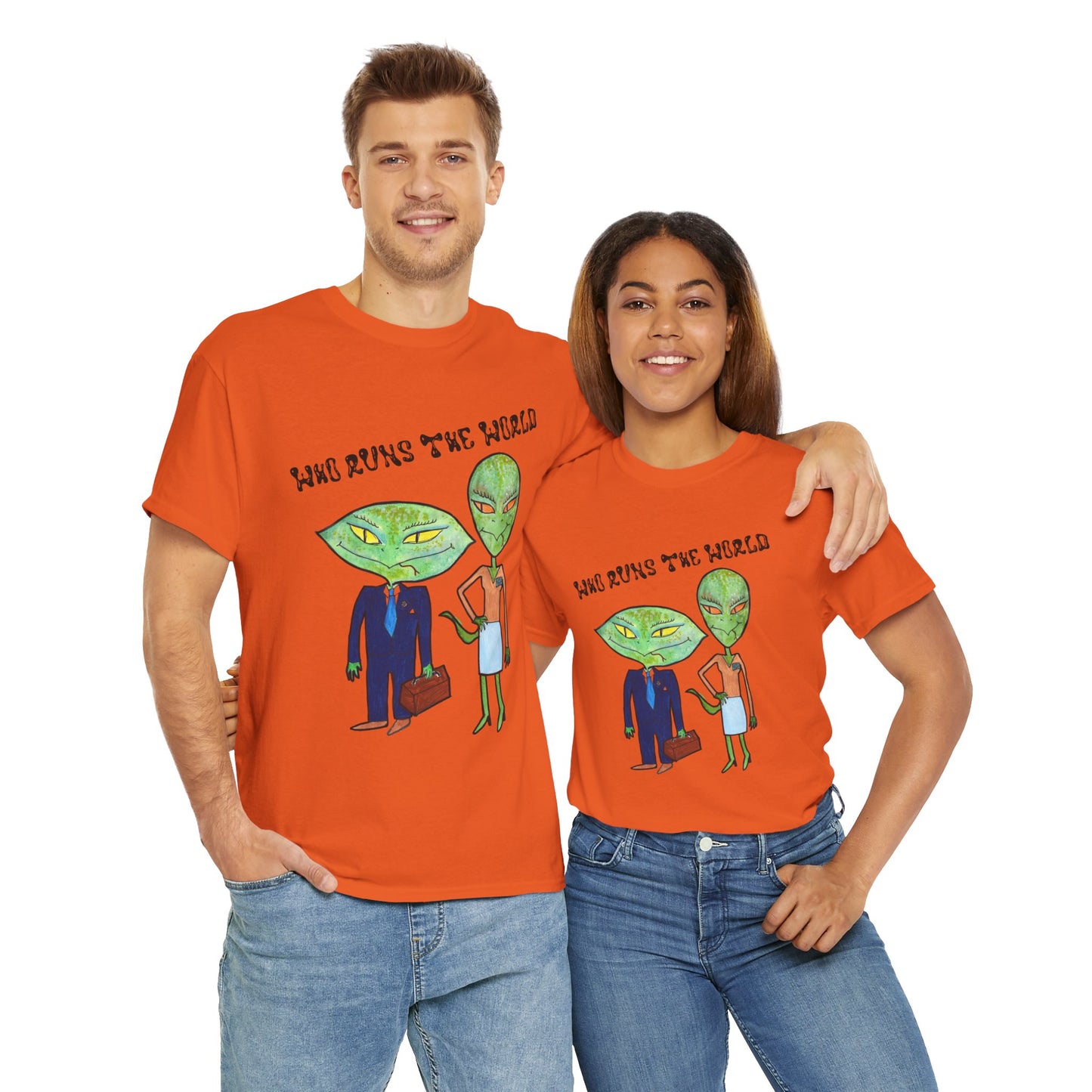 Who Runs the World Reptilians Unisex Cotton Tee USA