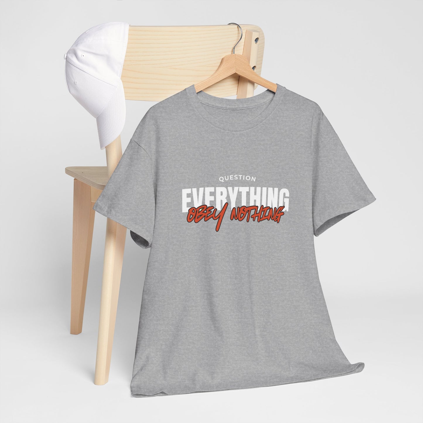 Question Everything Obey Nothing Cotton Tee USA