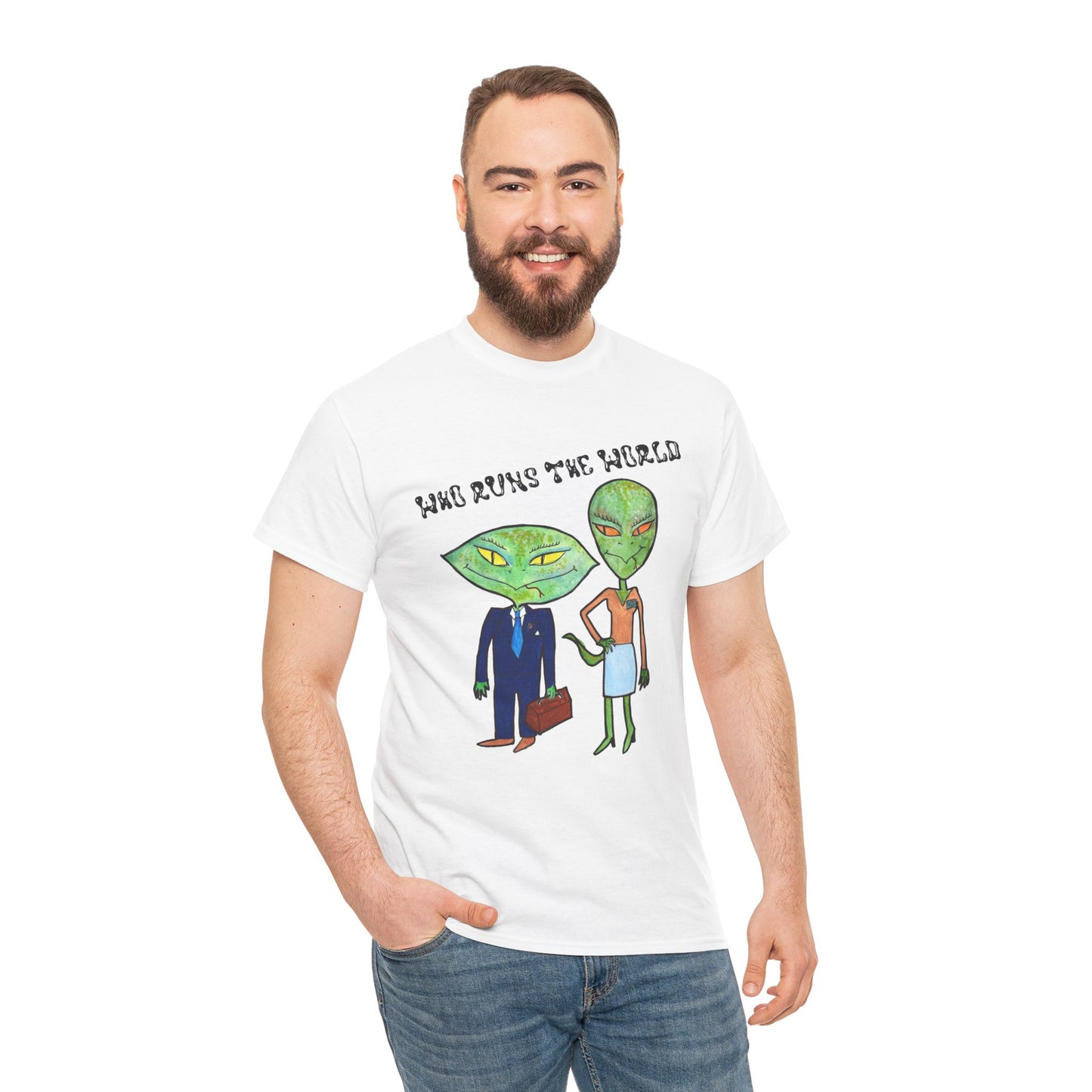 Who Runs the World Reptilians Unisex Cotton Tee USA