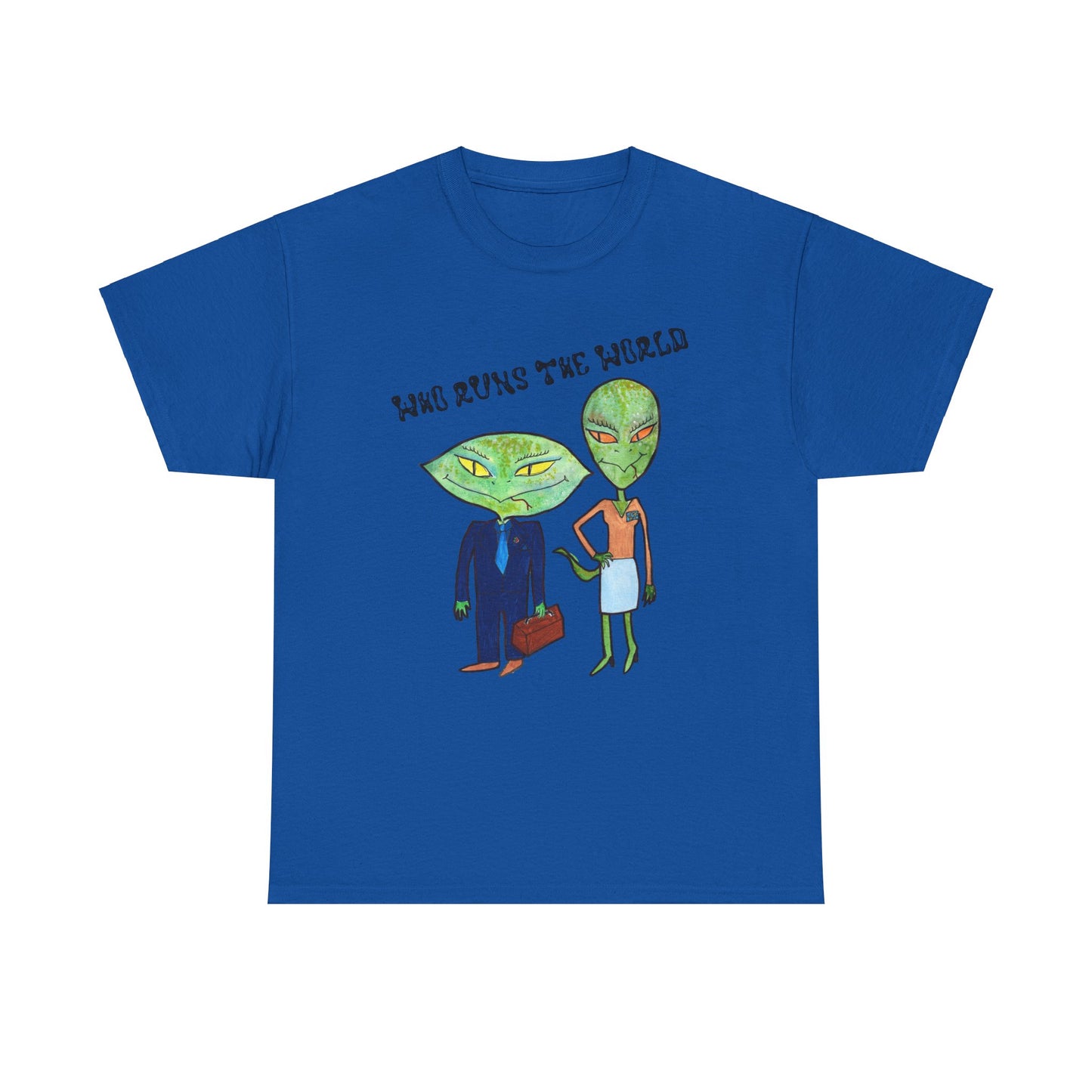 Who Runs the World Reptilians Unisex Cotton Tee USA
