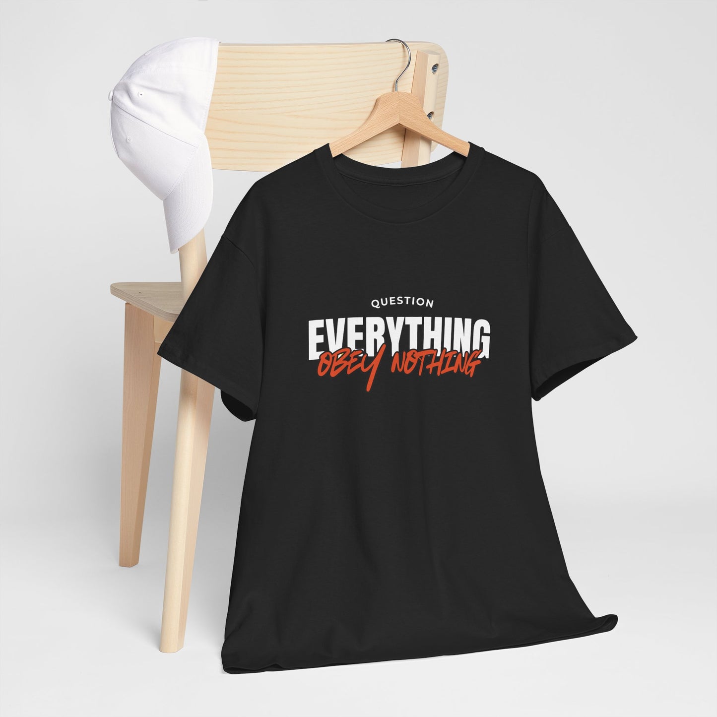 Question Everything Obey Nothing Cotton Tee USA