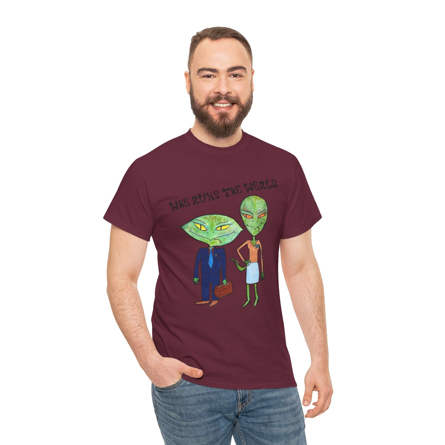 Who Runs the World Reptilians Unisex Cotton Tee USA