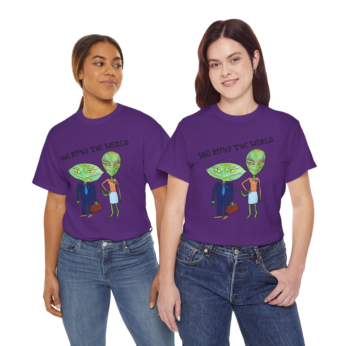 Who Runs the World Reptilians Unisex Cotton Tee USA