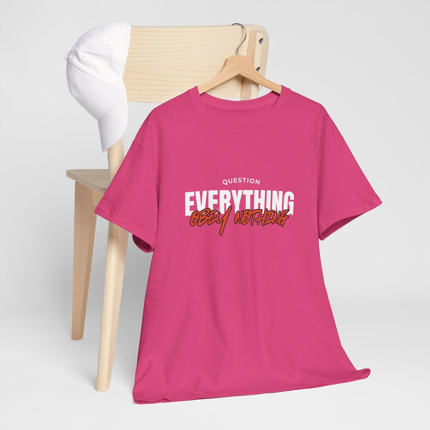 Question Everything Obey Nothing Cotton Tee USA