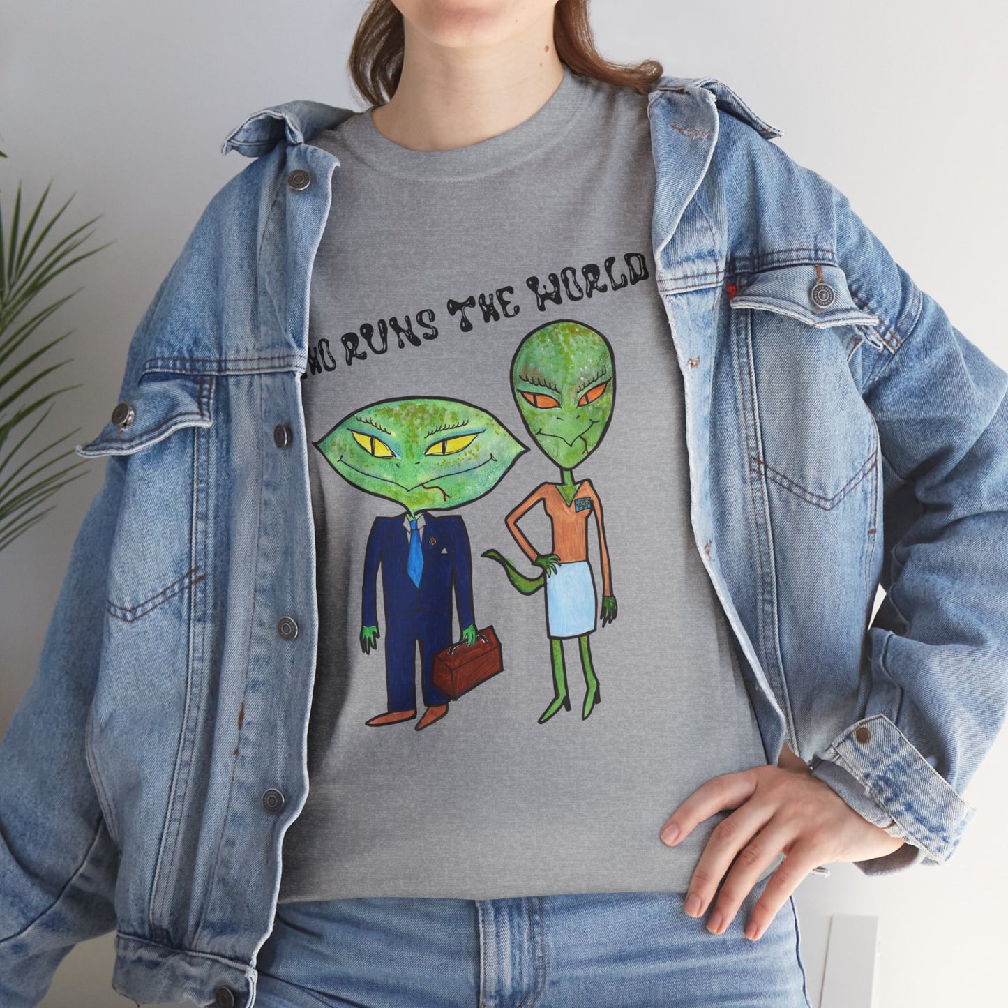 Who Runs the World Reptilians Unisex Cotton Tee USA