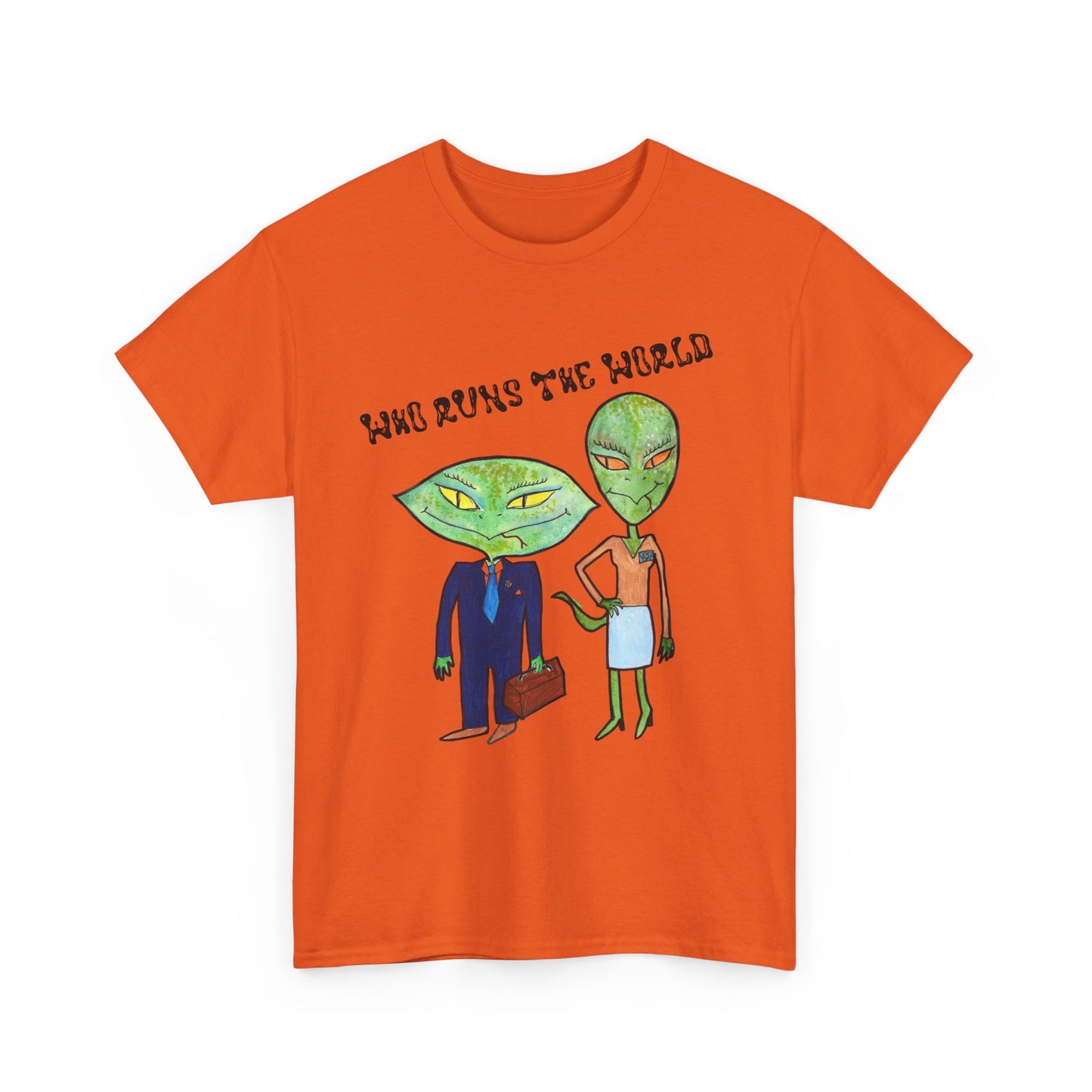 Who Runs the World Reptilians Unisex Cotton Tee USA
