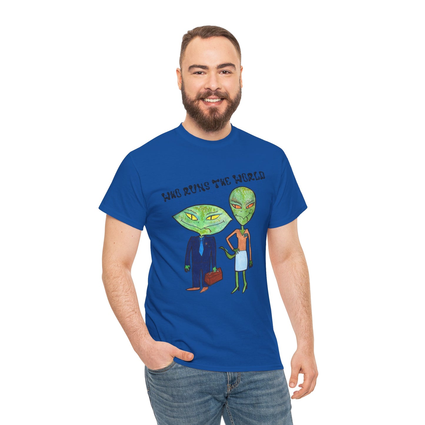Who Runs the World Reptilians Unisex Cotton Tee USA