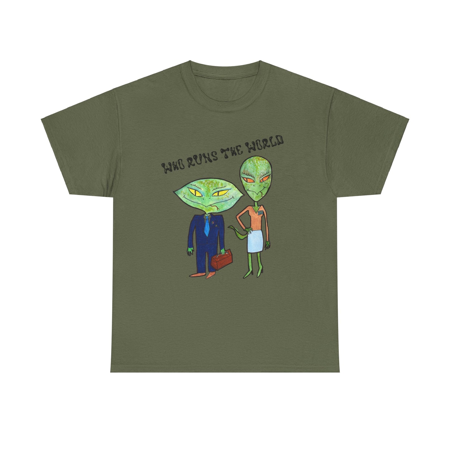 Who Runs the World Reptilians Unisex Cotton Tee USA