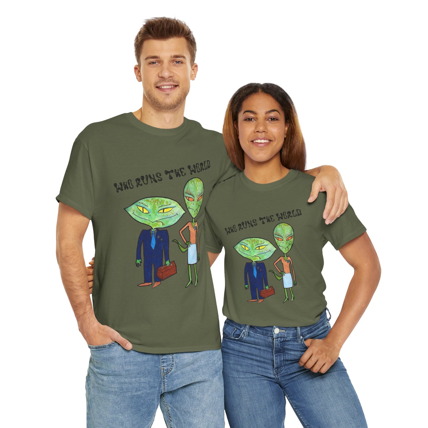Who Runs the World Reptilians Unisex Cotton Tee USA