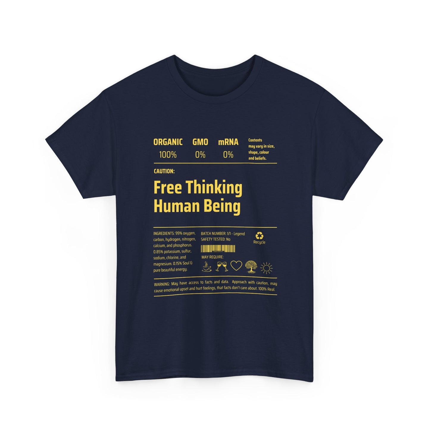 Free Thinking Human Being Unisex Cotton Tee USA