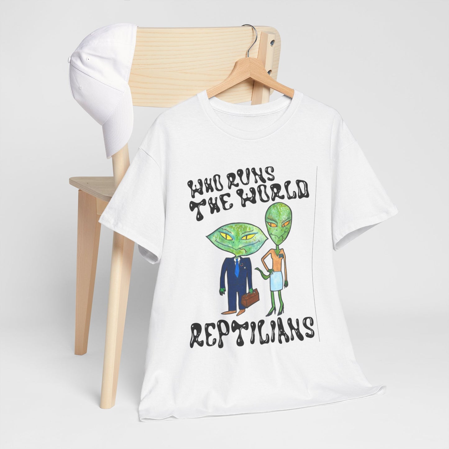 Who Runs the World Reptilians Unisex Cotton Tee USA