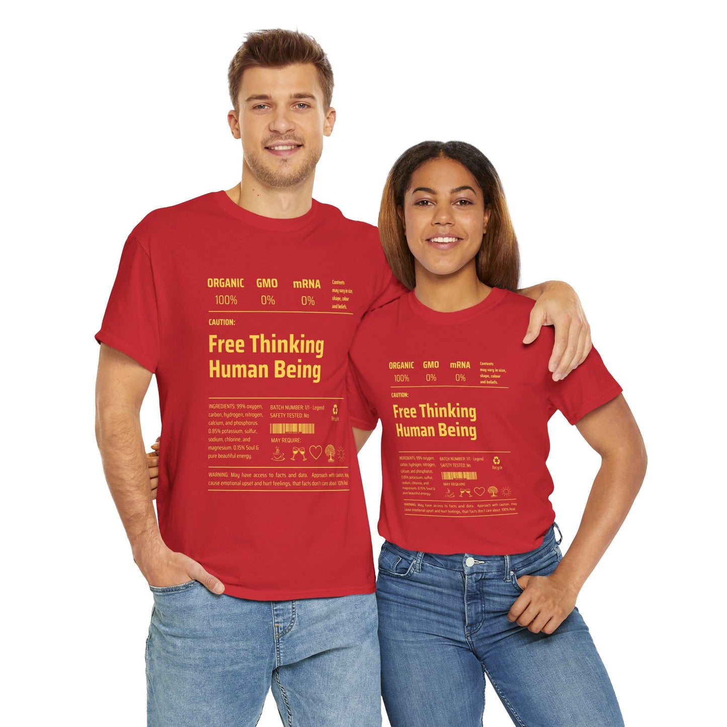 Free Thinking Human Being Unisex Cotton Tee USA