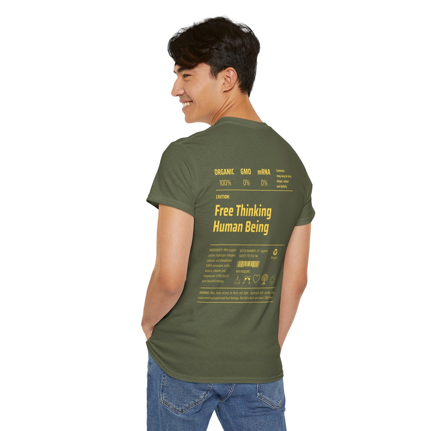 Free Thinking Human Being Club Unisex Cotton Tee USA