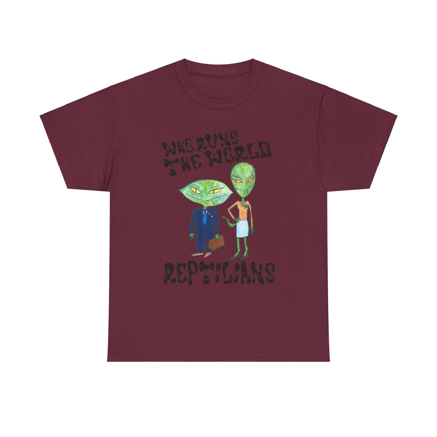 Who Runs the World Reptilians Unisex Cotton Tee USA