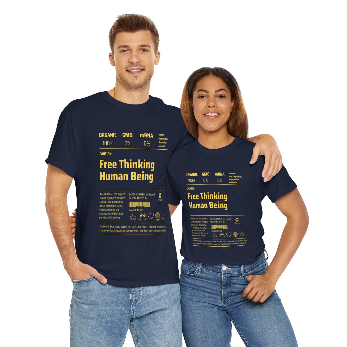 Free Thinking Human Being Unisex Cotton Tee USA