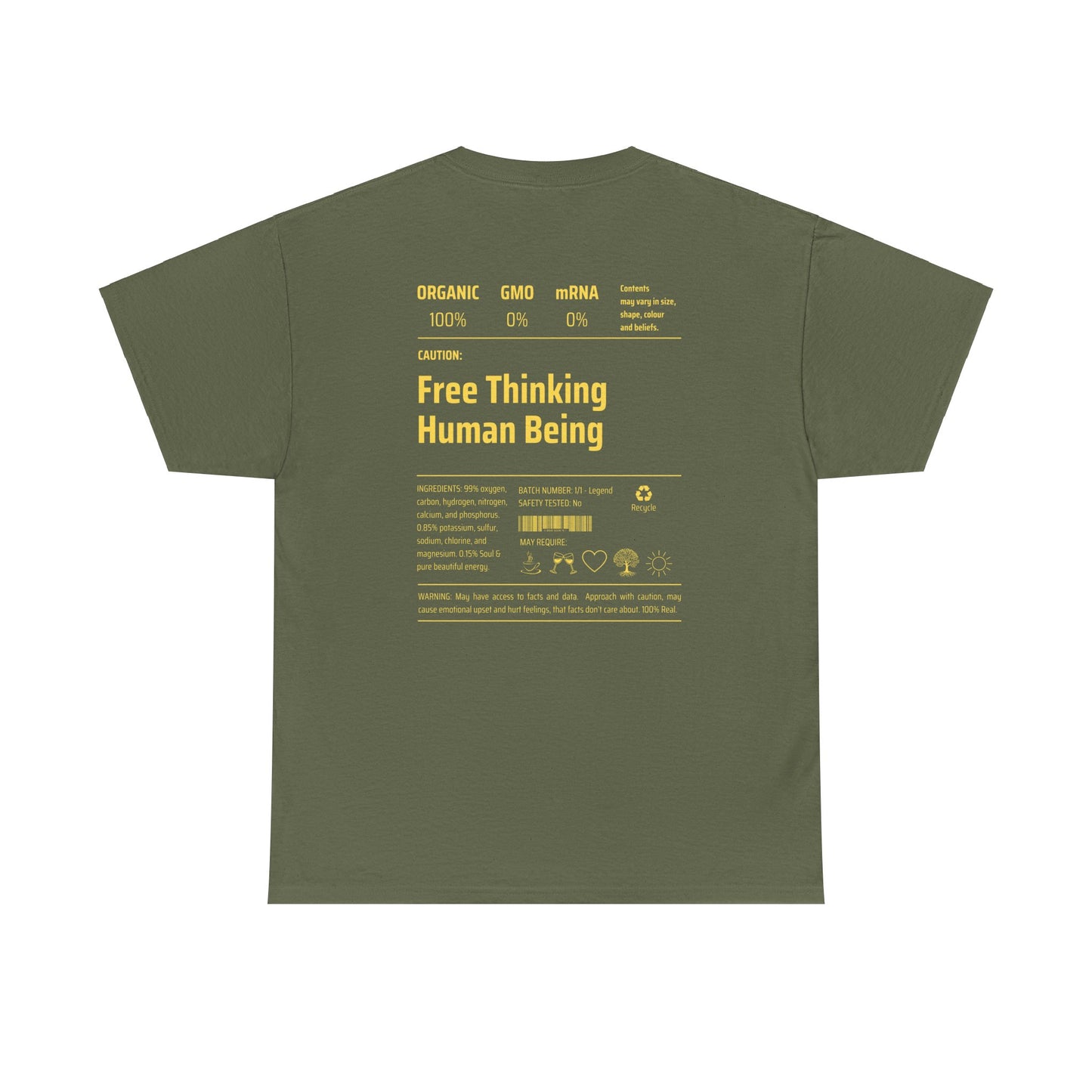 Free Thinking Human Being Club Unisex Cotton Tee USA