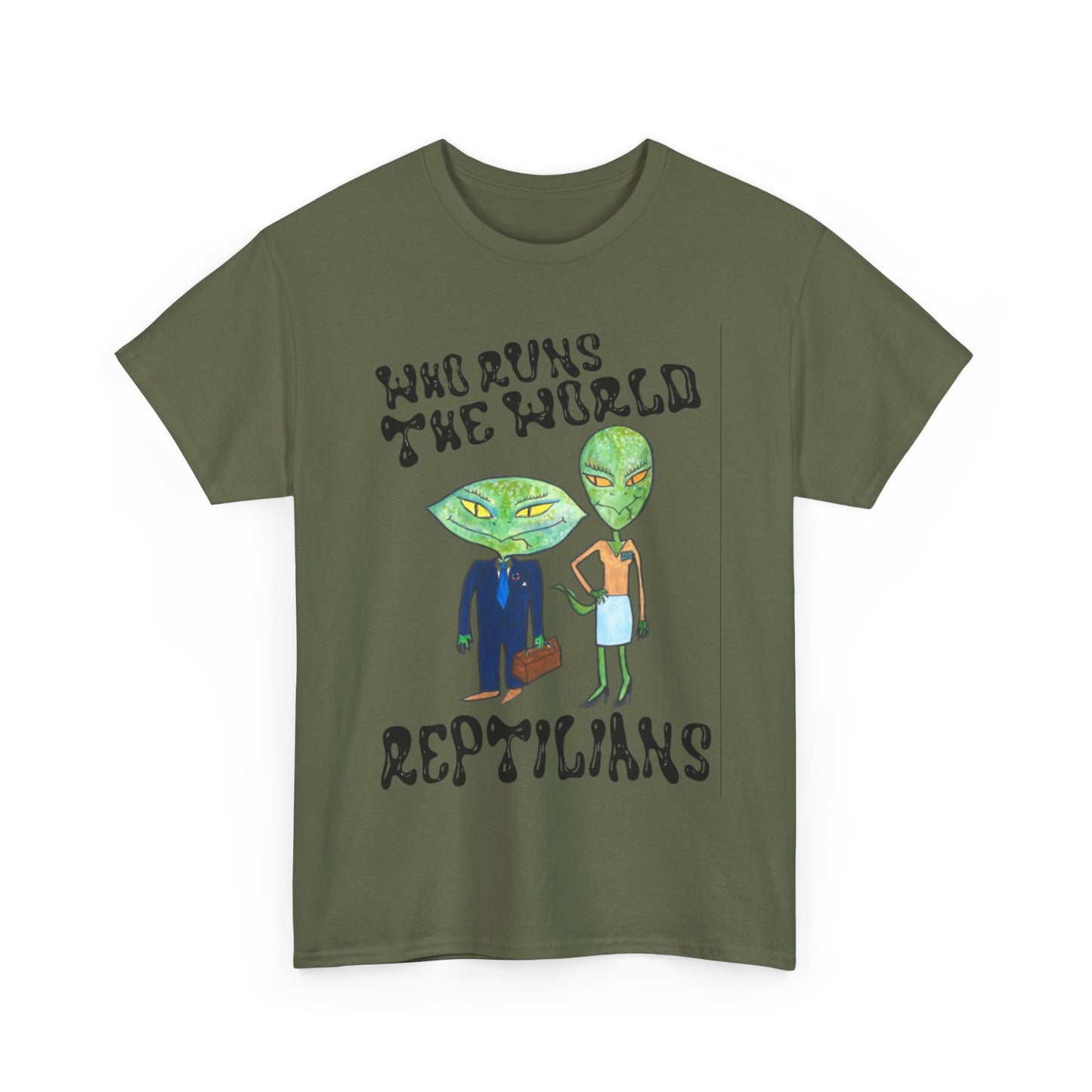 Who Runs the World Reptilians Unisex Cotton Tee USA