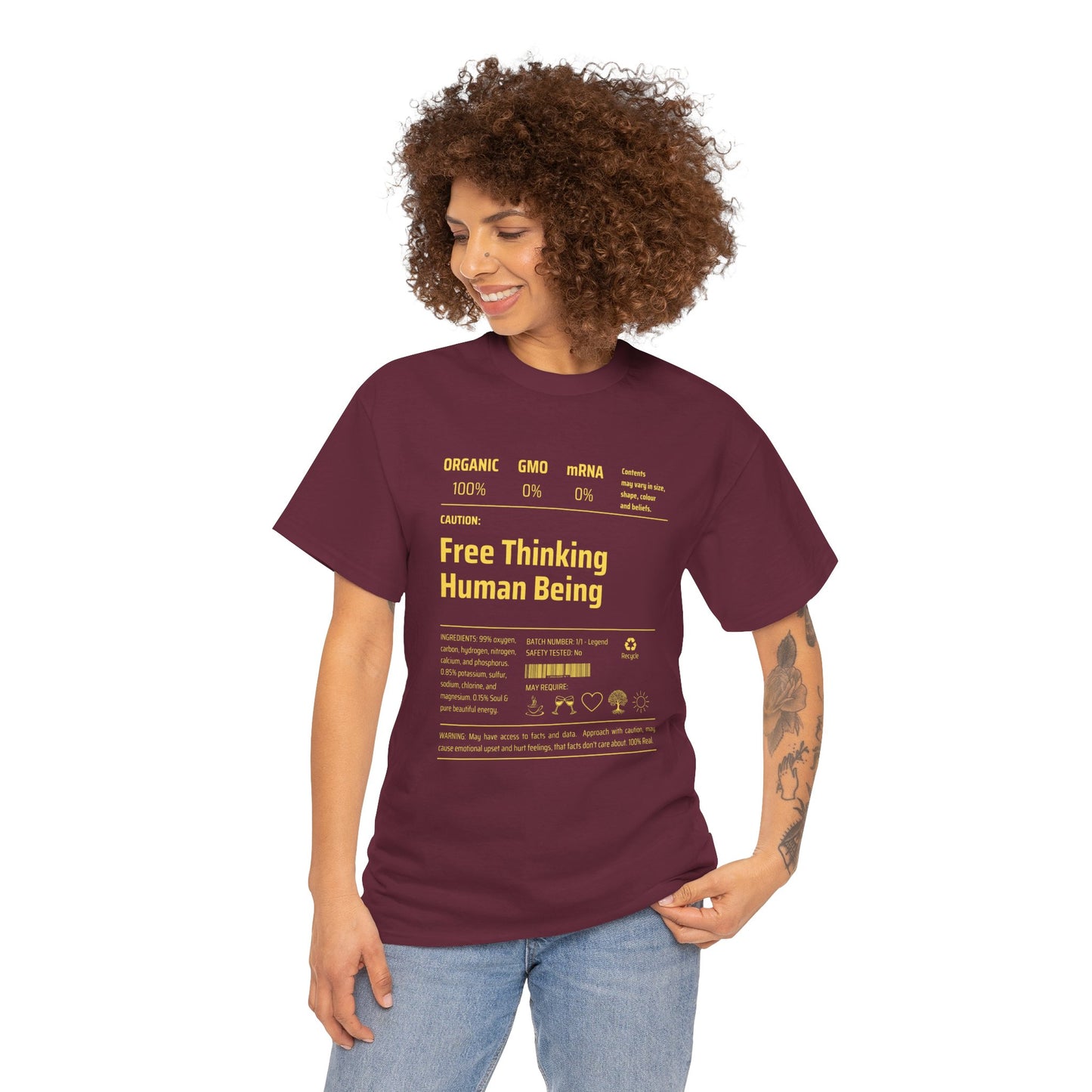 Free Thinking Human Being Unisex Cotton Tee USA