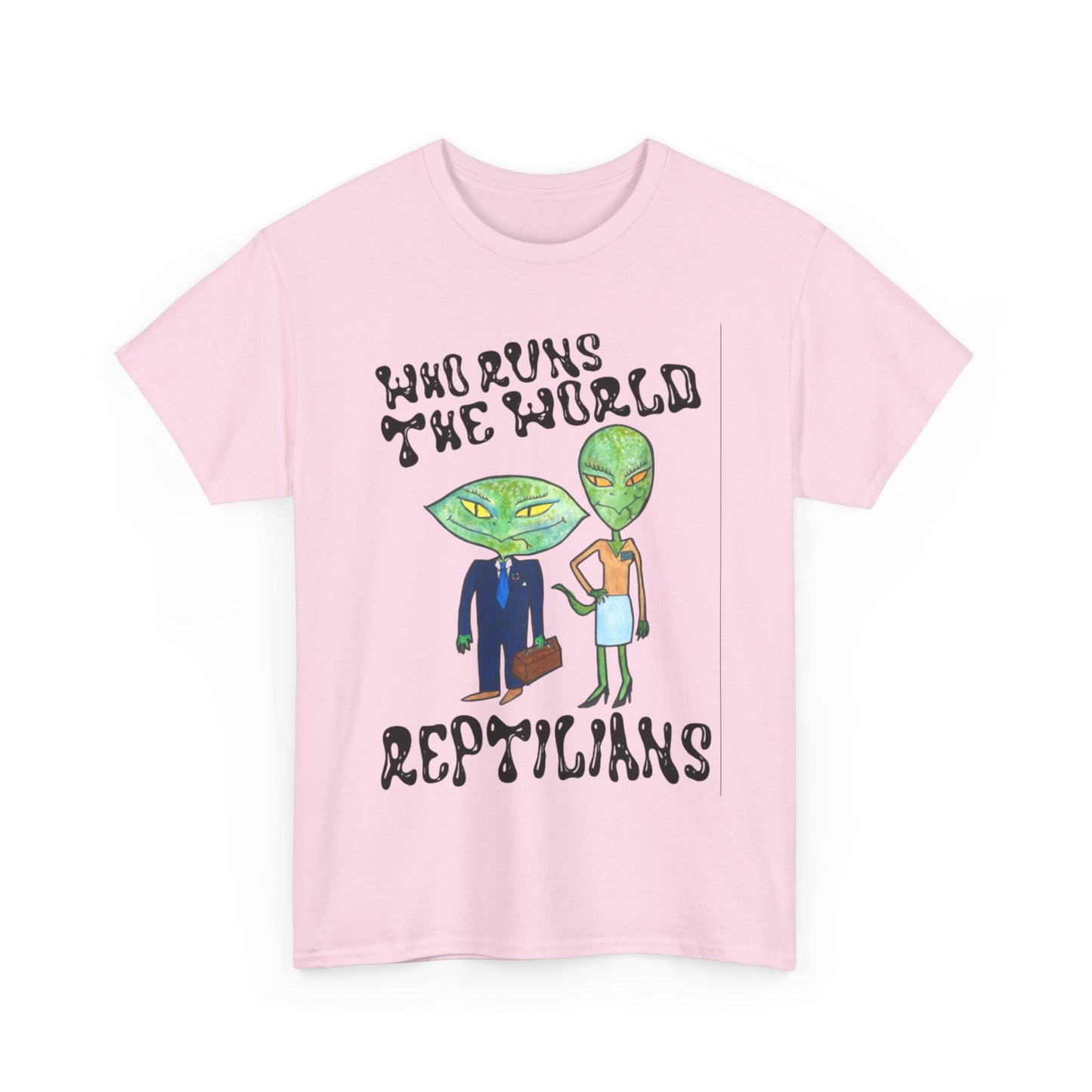 Who Runs the World Reptilians Unisex Cotton Tee USA